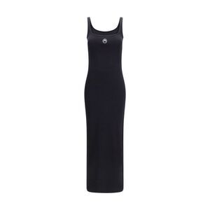 Marine Serre Black Cotton Casual Women's Dress